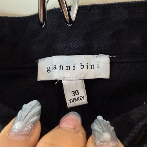 GIANNI BINI Ivy Rhinestone Sparkle Chic Black High Waisted Straight Leg Jeans - Picture 5 of 9